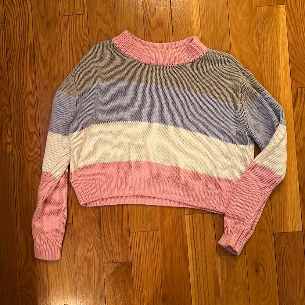 Aqua Stripped Sweater. Size M.